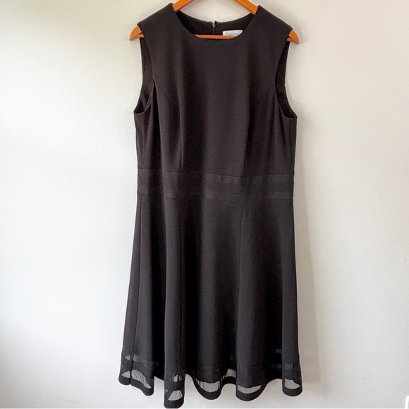 Calvin Klein black fit and flare dress - Picture 1 of 3